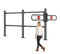 Porte à sens unique, portillon battant à rebond automatique, barrière de sécurité en acier inoxydable pour supermarchés | Garde-corps d'accès piéton avec porte battante | Dispositif d'interd