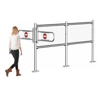 Porte à sens unique, portillon battant à rebond automatique, barrière de sécurité en acier inoxydable pour entrée de supermarché | Garde-corps pour accès piéton avec porte battante | Disposi