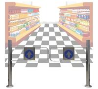 Porte à sens unique, portillon battant à rebond automatique, portillon de sécurité battant - Porte de contrôle d'accès à fermeture automatique à ressort pour entrées de supermarchés et de co