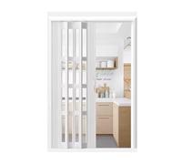 Porte accordéon blanche pour chambre à coucher, porte intérieure coulissante pliante en accordéon avec poignée, placard, buanderie, salle de bain, cuisine, séparateur de pièces, porte moustiquaire