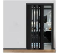 Porte accordéon coulissante en PVC avec fenêtres en acrylique, kit pliable et personnalisable pour l'intimité du placard, séparateur de pièce rétractable pour salle de bain de cuisine