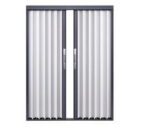 Porte accordéon de séparation Cuisine/Salle de Bain/pièce, Porte coulissante Pliante intérieure sur Mesure, kit Complet avec Cadre de Porte Gris, Panneau en Aluminium Blanc, Serrure et clés