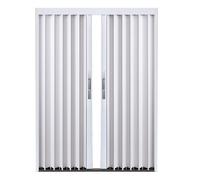 Porte accordéon Double Blanche, Porte de Placard Pliante avec Serrure, clés et poignée, Porte coulissante extérieure pour sous-Sol, Patio, pergola, poulailler et Maison Mobile (L x H 47 x 80