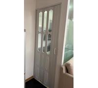 Porte accordéon en PVC avec système de rails métalliques - Paravent rétractable pour garde-manger, chambre et salle de bain