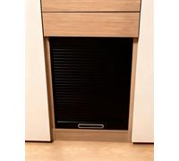 Porte Accordéon Interieur Kit de Porte Tambour Noire 600 mm Large, Portes Remplacement pour Armoire Cuisine Uniquement, Panneau Coulissant à Lames Individuelles Abaissantes(600x450mm/24x18in)