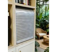 Porte Accordéon Interieur Porte à Tambour Coulissante avec Poignée Encastrée, Panneau Enroulement et Multiples pour Vaisselier de Cellier Camping-car Petits Placards, Écran(80x55cm/31x22in)