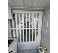 Porte Accordéon Interieur Porte de Cuisine Escamotable Gain Place, Accordéon Pliable pour Garde-manger, Ouverture, Placard ou Armoire, Panneau Coulissant Blanc à Grain(74x80in (188x203cm))