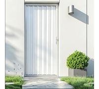 Porte Accordéon Interieur Porte de Sécurité Extérieure Pliante pour Patio, Portes Accordéon Multipans pour Ouverture de 91.5x203 101.5x203 107x203 122x203 132x203(White,23x80in/58.5x203cm)
