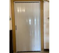 Porte Accordéon Interieur Porte Pliante Blanche pour Usage Commercial, Portail Accordéon Coulissant avec Serrure et Clé, Panneau pour Terrasse, Grange, Garage, Garde-manger(35x40in(89x101cm))