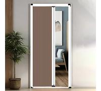 Porte Accordéon Interieur Porte Pliante Intérieure Rétractable en Accordéon, Sans Perçage Moustiquaires Coulissantes à Cadre en Aluminium 91x203 102x203 122x203(Brown,28x80in/71x203cm)