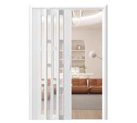 Porte Accordéon Interieur Portes Accordéon Sur Mesure pour L'intérieur, Porte Moustiquaire Rétractable en Aluminium et Acrylique, Cloison de Séparation Pliante Occultante Blanche pour Chambre à Couche