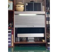 Porte Accordéon Interieur Portes d'Armoire en Plastique à Poignée avec Rail Exposé, Porte de Buffet à Tambour de Mur de Garage Gain de Place sur Mesure(35x34in/89x86cm)