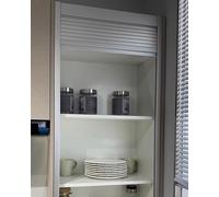 Porte Accordéon Interieur Portes de Cabinet Enroulables Cuisine Décoratif, Porte à Tambour Basculante pour Placard Garde-Manger Garage Grange, Pliable Grille Louvre et Rail(70x100cm/28x39in)