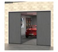Porte Accordéon Interieur Portes de garage accordéon Aluminium Porte pliante, Extérieure Rétractable Porte coulissante Pour salle de bain Sous-sol Douche Patio Abri de jardin(Black,61x80in/155x203cm)