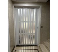 Porte Accordéon Interieur Portes Intérieures Pliables en PVC - Noir Gris Blanc, Panneau Concertina Coulissant pour Salle de Bain et Chambre, Séparateur de Pièce en Accordéon(White,210cmx203cm)
