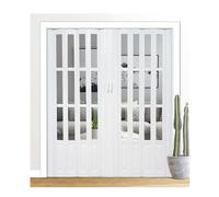Porte Accordéon Intérieure 81 X 203 Cm, Porte Pliante En PVC Blanc, Sans Rail Inférieur Et Portes Intérieures Pliantes Coulissantes En Douceur, Pour Portes De Placard, De Salle De Bain((WxH)38x80in/96