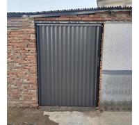 Porte Accordéon Intérieure Extérieure en Aluminium Grise de Jievmrs, Moustiquaire Coulissante Pliable avec Cadre et Rail, Kit de Quincaillerie pour Porte Multifonctionnelle de Chambre / Cave / Garage