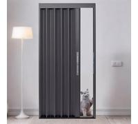 Porte Accordéon Intérieure Extérieure En Aluminium，Porte Pliante 56x99~203x203cm Avec Serrure - Porte À Lamelles Pour Salle De Bain Cuisine, Cloison Coulissante Économique(47.2"x80")
