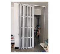 Porte accordéon intérieure pliable en PVC avec poignées et verre acrylique, personnalisable pour couloir, cuisine, buanderie