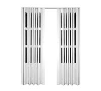 Porte accordéon intérieure pliante de 61 à 91,4 x 203,2 cm, portes pliantes pour placard, pas besoin de perforer, comprend la porte et le matériel de montage, poignée, loquet (l x H) 136 x 203 cm