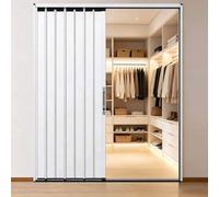Porte accordéon intérieure verrouillable, portes pliantes coulissantes | Porte d'intimité de diviseur de pièce en aluminium for patio/garage/bureau(WxH-42X80in (107x203cm))