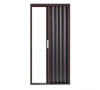 Porte Accordéon Métallique Pliante Intérieure pour Espaces De Vie, Porte Pliante Magnétique Commerciale, Installation Intérieure/extérieure pour Le Remplacement D'une D'entrée(brun,220x115)