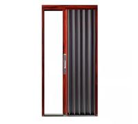 Porte Accordéon Métallique Pliante Intérieure pour Espaces De Vie, Porte Pliante Magnétique Commerciale, Installation Intérieure/extérieure pour Le Remplacement D'une D'entrée(Rosso,205x95 cm)