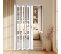 Porte accordéon pliable en aluminium, sans perçage, isolation phonique, joint magnétique pour bureau, salon, chambre à coucher, salle de bain