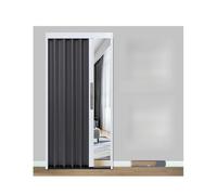 Porte Accordéon Pliante Avec Quincaillerie De Montage Portes Pliantes Filtrant La Lumière Et Privées Cadre Gris Et Panneau En Aluminium Peut Être Utilisée Comme Porte De Séparation(24x80in (60x203cm))