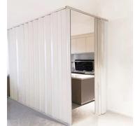 Porte accordéon pliante en accordéon en plastique PVC pour entrée de cuisine, montage au plafond, blanc 190 cm