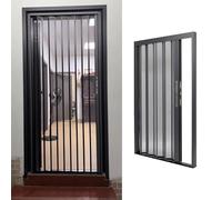 Porte accordéon pliante en maille métallique ventilée avec rail et cadre pour couloir, chambre à coucher, bureau - Porte moustiquaire pliable pour économiser de l'espace (114,3 x 203,2 cm)