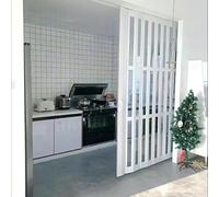 Porte accordéon pliante en PVC - 75 x 195 cm Solution peu encombrante avec rails coulissants silencieux et verrous magnétiques Idéal pour salles de bains, placards, chambres et cuisines.