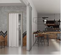 FORTE Porte Pliante reductible accordèon Blanc Pastel PVC coulissante 83x214 Monica