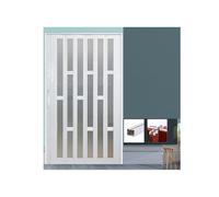 Porte Accordéon Pliante Porte Accordéon Pliante Intérieure Métallique for Buanderie, Chambre Ou Salle De Bain, Cadre En Aluminium Sans Perçage Avec Serrure(WxH 76x80in (193x203cm))
