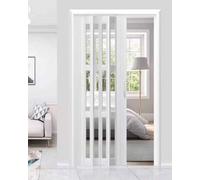 Porte Accordéon Pliante Pvc,Porte Accordéon Pliante,Portes Accordéon étanches Insonorisantes,Avec Panneaux Fermetures Magnétiques,Pour Placard Chambre,Garde-Manger,96X200CM(37.8X78.7IN)-White