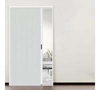 Porte accordéon Pliante sans perçage - Porte moustiquaire rétractable avec Cadre en Aluminium, Toile cellulaire multifonctionnelle pour Patio, Chambre et Camping-Car - 112 x 203 cm (44 x 80