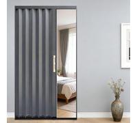 Porte accordéon Porte accordéon intérieure, Ensemble de porte pliante personnalisable Avec poignées et serrure double face, Usage intérieur uniquement(Gray,105x230cm/41.3x90.5in)