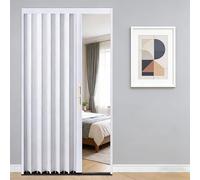 Porte accordéon Porte accordéon intérieure, Ensemble de portes coulissantes et pliantes rétractables Avec poignées et serrure double face, Installation facile(White,125x210cm/49.2x83in)