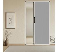 Porte accordéon Porte pliante accordéon intérieure sans perçage avec tissu cellulaire multifonctionnel, porte moustiquaire rétractable avec cadre en aluminium(Gris,W60in/152cm-h78in/200cm)
