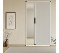 Porte accordéon Porte pliante accordéon intérieure sans perçage avec tissu cellulaire multifonctionnel, porte moustiquaire rétractable avec cadre en aluminium(White,W60in/152cm-h78in/200cm)