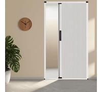 Porte accordéon Porte pliante accordéon intérieure sans perçage avec tissu cellulaire multifonctionnel, porte moustiquaire rétractable avec cadre en aluminium(White,W62in/157cm-h78in/200cm)