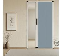 Porte accordéon Porte pliante accordéon intérieure sans perçage avec tissu cellulaire multifonctionnel, porte moustiquaire rétractable avec cadre en aluminium(Bleu,W60in/152cm-h78in/200cm)