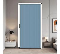 Porte accordéon Porte pliante rétractable, porte de placard sans perçage, moustiquaire en alliage d'aluminium et tissu cellulaire(Blue,W40in/101cm-h78in/200cm)