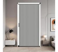 Porte accordéon Porte pliante rétractable, porte de placard sans perçage, moustiquaire en alliage d'aluminium et tissu cellulaire(Gray,W24in/61cm-h78in/200cm)