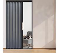 porte accordéon Portes Accordéon Verrouillables Intérieures Blanches/Grises, Hauteur 228 Cm - Porte Coulissante Pliante En Alliage D'aluminium Pour Cuisine/Buanderie/Chambre(Grey,175x228cm)