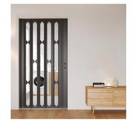 porte accordéon PVC Porte Accordéon Pliante Grise Hauteur 180 190 200 Cm, Cloison De Cuisine Pliante, Isolation Des Fumées - Avec Acrylique Transparent, Pour Salon/Balcon(205x180cm)