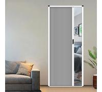 Porte accordéon rétractable pour Porte d'entrée 24 Pouces de Largeur 78 Pouces de Hauteur Porte de Douche en Tissu Gris avec poignée Idéal pour Chambre à Coucher Salle de