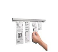Porte-addition, pince à commandes, support, ticket mural, reçu de restauration, reçus autocollants, languette en alliage d'aluminium, rail(40x3.2x1.8cm)