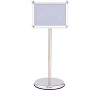 porte-affiche A4 giantex argent 83-130 cm hauteur réglable pour menu publicité en acier inoxyable G