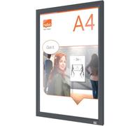 Porte-Affiche A4 Mural Avec Cadre Noir Clipsable À Coins Biseautés, Fixation Par Les Coins, Impression Pro